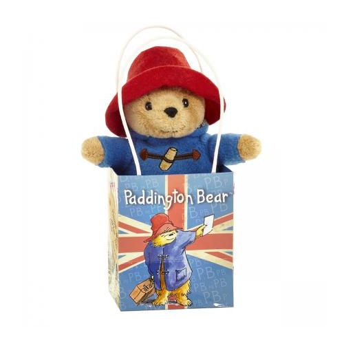 Classic Paddington Bear in Union Jack Bag - Soft Cuddle Friend
